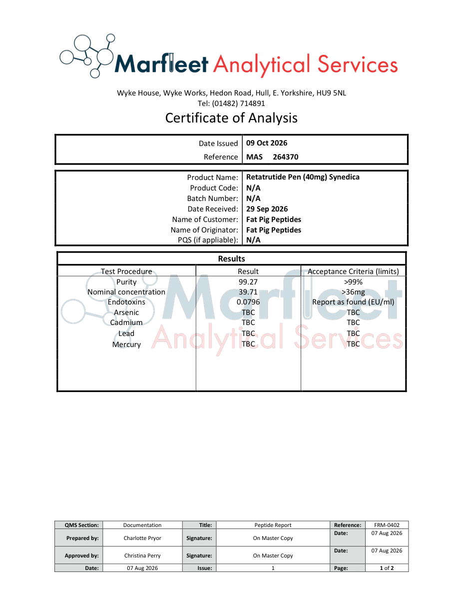 Retatrutide 40mg Box — Synedica 3